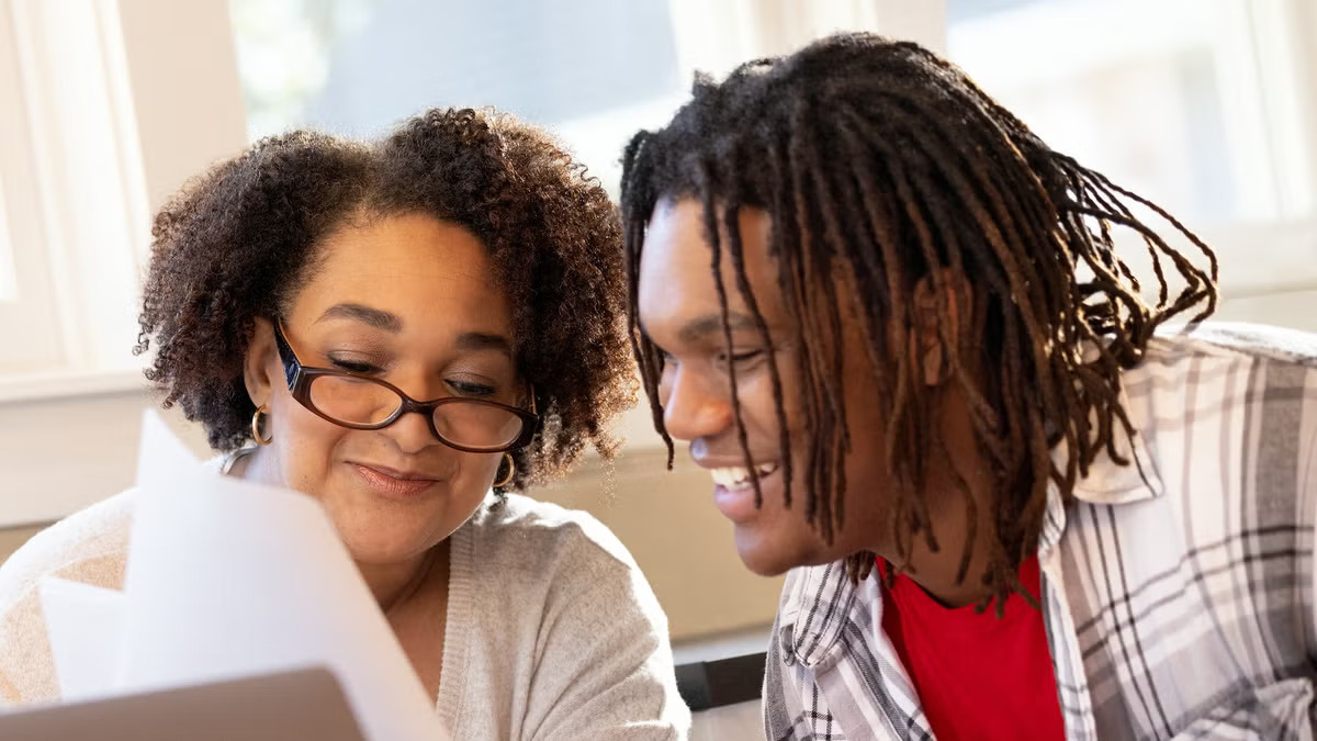 Happy family with financial security